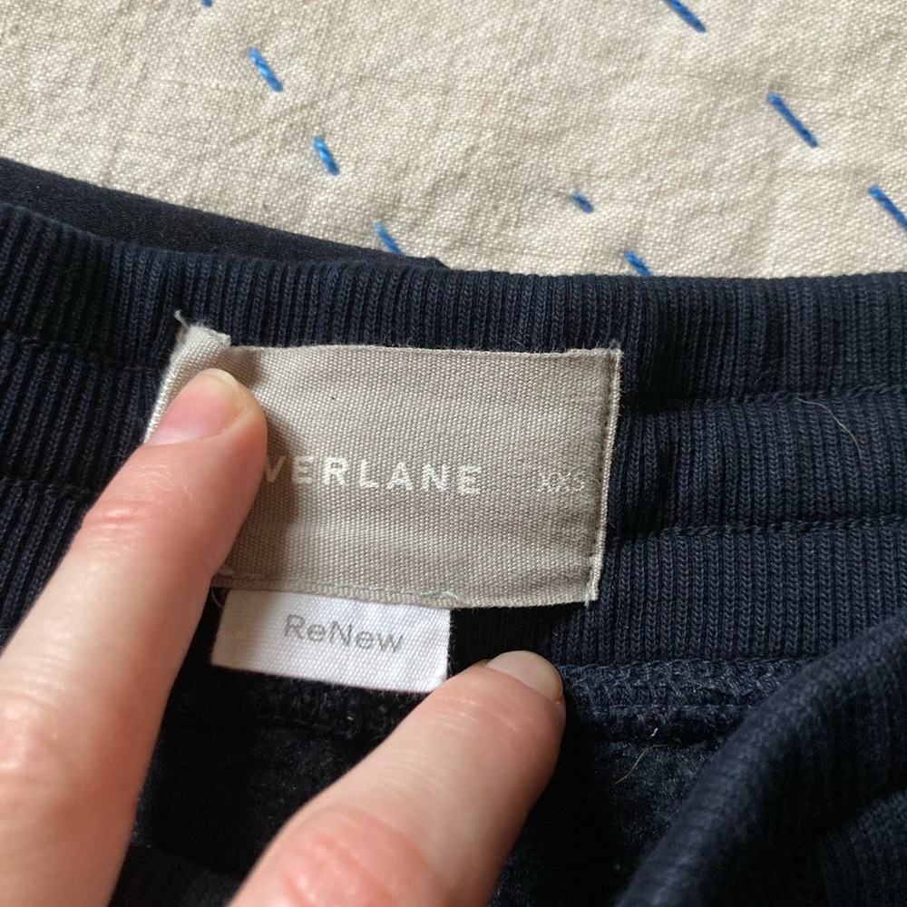 ⚫️SOLD⚫️ Everlane ReNew Teddy Sweatpants XXS EUC navy blue - Picture 8 of 14